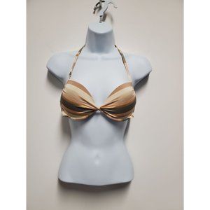 Victoria's Secret Metallic Striped Swim Top Size 34B Victoria's Secret